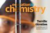 A section of the EiC September 2024 issue cover, with a learner wearing safety glasses and holding a burette to read the meniscus