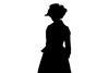 Silhouette of woman in 18th century dress