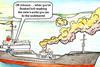 Cartoon- as if the toxic gas cloud were the result of boiling socks