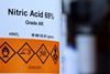 Bottle of nitric acid