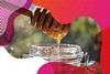 Photo of honey running off a honey dipper back into the jar