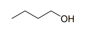 A diagram illustrating the skeletal formula of butan-1-ol