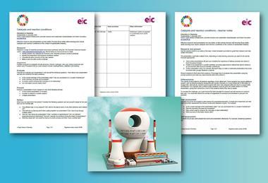An image showing the pages available in the downloads with a factory in the shape of a 9 in the foreground. 