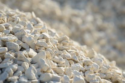 A photograph showing pieces of limestone rock piled up