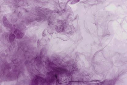 A photograph of purple vapour against a plain background
